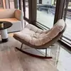Venda Direta da Fábrica Cadeira de Balanço de Tecido, Cadeira Sofá Preguiçosa Retrô para Sala de Estar, Cadeira Casca de Ovo para Varanda, Cadeira de Lounge de Lazer Vintage