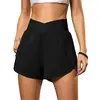 Shorts esportivos de verão mais vendidos para mulheres, novo modelo cruzado na cintura para fitness, corrida e esportes, calça casual respirável de secagem rápida para atividades ao ar livre