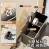 Suporte para Secador de Cabelo com Ventosa Cor Grafite Montado na Parede Sem Furos Suporte para Secador de Cabelo Prateleira de Armazenamento para Secador de Cabelo no Banheiro