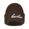 Gorro de Punto Bordado con Letras Estilo Coreano para Mujer, Otoño e Invierno, a Prueba de Frío, Cálido, Protege Orejas, Adelgaza Cara, Gorro Versátil
