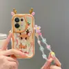 Adecuado para Oppo Reno8 Todo Incluido Reno4 Conejito Rosa y Blanco Lindo 8Pro Funda de Teléfono Color Crema Realmec55