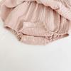 Vestido de crepé calado de encaje para niña de verano, mono versátil de una pieza para bebé para un mes y un año de edad
