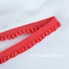 0,6cm em Estoque Colorido Plissado Babado Elástico de Lado Único para Roupa Íntima, Tecido para Roupas de Boneca DIY Feito à Mão, Renda de Borda Alface
