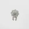Gemelos Cruzados de Aleación Hueca con Incrustaciones de Diamantes en Forma de Flor para Puños de Camisas de Mujer Botones Decorativos para Cuello Bufanda de Seda Elegante y Digna