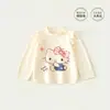 Camiseta de Manga Comprida para Meninas Primavera e Outono Novo Estilo Top Infantil Desenho Roupas de Outono Roupa de Baixo para Meninas Roupas de Bebê