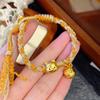 Loja de ouro Jin Yan com acessórios DIY de ouro de areia sorriso Winnie the Poochie urso cabeça contas de transferência pulseira de amantes com contas