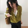Enviado. Chique coreano outono/inverno nova coleção, gola polo estilo coreano, modelagem solta, blusa de tricô versátil para mulheres, 25410