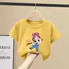 Camiseta de Manga Curta para Meninas Verão 2026 Novo Estilo Top Cartoon para Meninas Mais Velhas Camiseta Casual de Meia Manga de Verão para Crianças
