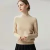 Suéter de Caxemira 100% caxemira pura de cabra suéter de gola redonda para mulheres, malha slim-fit de outono e inverno, top base macio e quente