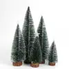 Artículos de Decoración Navideña: Árbol de Navidad Mini Artificial, Adorno de Atmósfera de Mesa, Árbol de Navidad de Agujas de Pino Cubierto de Nieve
