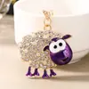 Chaveiro de liga metálica com cabra do zodíaco cravejada de diamantes, pingente de cabra com strass vermelho, acessório para bolsa feminina, chaveiro de carro