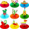 Adornos de Panal de Cactus Mexicano Decoración para Fiesta de Cumpleaños de Un Año Mesa de Comedor Fiesta Papel de Panal Base de Panal