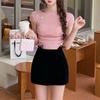 [en stock] ¡Camiseta básica del departamento con muy buena versión! Top de manga corta y larga de lana de punto fino para mujer