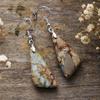 Pendientes triangulares de piedra emperador de piedra natural para mujer, estilo étnico, nuevos, joyería de comercio electrónico transfronterizo.