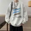 Sudadera de cuello redondo con estampado de grafiti estilo americano, nueva para la primavera de 2026, para hombres y mujeres, suelta, casual, jersey, top de pareja, moderno