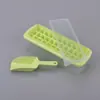 Caja de Hielo Doméstica de Verano con Tapa y Base Set de 33 Compartimentos Caja de Hielo Congelado Pala para Té Pala para Harina