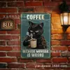 Decoración de pared para baño de comercio exterior, letrero divertido de hierro forjado envejecido, bañera divertida, gato negro, mapache, pintura de hojalata