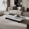 Mesa de Centro Retangular Estilo Italiano Minimalista Moderno para Sala de Estar, Home Office, Apartamento Pequeno, Mesa da Moda