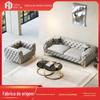 Fábrica moderno simples luxo leve americano sofá de escritório sala de estar de villa apartamento grande e pequeno sofá de couro de três lugares