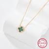 Collar de Plata 925 para Mujer, Gargantilla Versátil de Lujo Ligero con Trébol de Cuatro Hojas y Colgante de Nácar, Cadena, Joyería de Plata Pura al por Mayor para Exportación