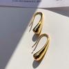 Aretes de Tuerca Retro de Gota de Agua de Acero de Titanio para Mujer, Oro de 18K, No se Desvanecen, Aretes de Diseño Nicho, Accesorios, Retro Artístico