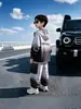 Conjunto de primavera e outono para meninos, conjunto de duas peças com zíper degradê, agasalho esportivo corta-vento infantil estilo coreano, para crianças mais velhas