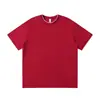 Impressão Digital Personalizada 220g Color-Blocking Corte Solto Gola Redonda Manga Curta Camiseta Estilo Unissex