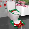 Decoración Navideña para Tapa de Inodoro de Nuevo Producto Transfronterizo Papá Noel Muñeco de Nieve Reno Baño Decoración de Tapa de Inodoro de Dos Piezas