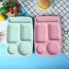 Plato de cena creativo de paja de trigo, plato dividido de plástico para uso doméstico infantil, vajilla de jardín de infantes, plato de desayuno, plato para comida de bebé
