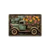 Fornecimento Exclusivo Transfronteiriço de Placas Decorativas Metálicas de Ferro Retro Planas 2D, Placas para Pendurar ao Ar Livre e Decorações de Arte de Parede