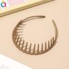 Faixa de Cabelo Feminina Simples Fosca Estilo Coreano Qiyue Acessórios de Cabelo Cor Sólida Versátil Dentada Antiderrapante Franja Pressionada Cabelo Quebrado Faixa de Cabelo Verão