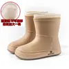 Japón y Corea del Sur Botas de Lluvia Transfronterizas para Mujer Lindas Botas de Agua de Caña Media Zapatos de Goma para Estudiante Botas de Agua Antideslizantes Botas de Lluvia Impermeables Biseladas Impermeables