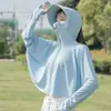 Ropa de Protección Solar de Seda de Hielo para Mujer 2025 Nueva Blusa Chaqueta de Manga Larga Ultra Delgada de Protección Solar de Verano Ropa de Protección Solar para Ciclismo