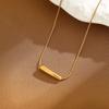 Colgante de berenjena pequeña de acero de titanio caliente transfronterizo con cadena de hueso de serpiente, collar de acero de titanio resistente a la decoloración, cadena de clavícula simple para mujer