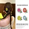 Pinza para el Cabello de Girasol con Diamantes Completos de Lujo Ligero, Pinza para Flequillo de Verano, Accesorios para el Cabello con Pinza Lateral de Gama Alta