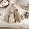 Suéter de Felpa para Niños con Bordado de Dibujos Animados, Chaqueta con Capucha de Invierno para Niños, Ropa Gruesa de Invierno para Bebés