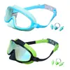 Óculos de Natação de Silicone Azul Oceano Transfronteiriços para Crianças, à Prova d'Água e Anti-Embaçantes, Alta Definição, Confortáveis, Armação Grande, Proteção Nasal, Esportes ao Ar Livre