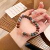 Baiyatu ~ Pulsera de cabeza de Buda de ágata con fuente de sal de estilo chino retro artístico nuevo, pulsera de cuentas Raman