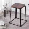 Banqueta de Ferro para Uso Doméstico, Banqueta Quadrada Moderna Simples, Banqueta Durável, Banqueta Conjunto de Ferro Espesso, Banqueta para Mesa de Jantar, Banqueta Adulto com Armazenamento