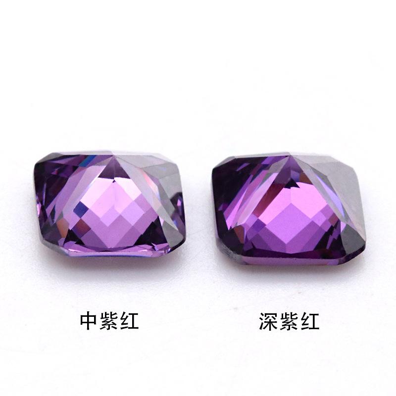 正方倒角紫红锆石