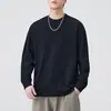 Novo Outono Japonês Retro Outono Novo Masculino Algodão de Bambu Manga Longa Moletom Camada Base Solto Versátil