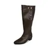 Botas de Caballero Ajustables para Pantorrilla Grande con Botón 40+ Otoño/Invierno 2026 Tacón Medio Grueso Punta Puntiaguda Remache Caña Alta Sueltas Largas para Mujer
