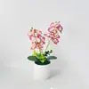 Bacia Redonda com Dois Garfos, 12 Flores Artificiais, Pequenos Enfeites de Bonsai, Arranjos Florais para Salão de Casamento, Flores Artificiais para Cinema, Vasos de Plantas Verdes