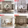 Parede divisória de tela de ferro forjado e aço inoxidável, treliça de entrada de hall de estar de luxo leve, grade de metal estilo chinês minimalista moderno