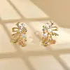 Moda Europea y Americana Tendencia de Lujo Ligero Pendientes de Perlas de Fuegos Artificiales con Agujas de Plata S925 y Pendientes de Coral Incrustados con Diamantes de Criaturas Marinas