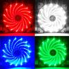 Ventilador de chasis de 12 cm, ventilador de computadora con 15 luces LED, silencioso y antideslumbrante, ventilador de chasis de enfriamiento de escritorio
