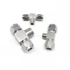 Terminal de Terminal de Aço Inoxidável 304/316 com Rosca Macho Lateral Tee Junta em T para Tubo de Instrumentação de Cobre