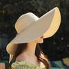 Sombrero de playa Sanya con sombrilla de alero grande de verano para mujer, sombrero de paja con lazo, protector solar, sombrero de sol plegable para playa de verano