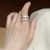 Anillo elegante con acabado cepillado para mujer, versátil para apilar, anillo de lujo ligero exquisito estilo ins, popular en Xiaohongshu, anillo de moda para el dedo índice