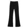 Calças Femininas em Ferradura para o Outono Pequenas Slim-fit Cintura Alta Drapeado no Chão Stretch Estilo Americano Preto Micro-flared Calças para Mulheres Na Moda